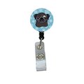 Teachers Aid Snowflake Black Pug Retractable Badge Reel TE720159